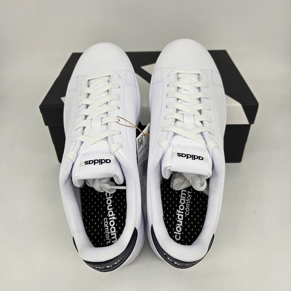 New Adidas Advantage \'White Legend Ink\' Men\'s Tennis Shoes Size 12